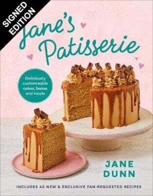 This is the book cover for 'Jane's Patisserie' by Jane Dunn