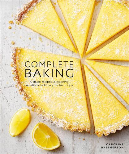 This is the book cover for 'Complete Baking' by Caroline Bretherton