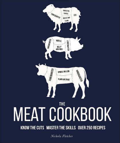 This is the book cover for 'The Meat Cookbook' by Nichola Fletcher