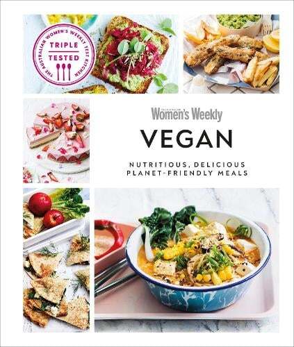 This is the book cover for 'Australian Women's Weekly Vegan' by AUSTRALIAN WOMEN'S WEEKLY