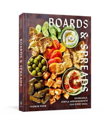 This is the book cover for 'Boards and Spreads' by Yasmin Fahr