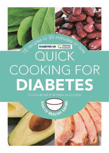 This is the book cover for 'Quick Cooking for Diabetes' by Louise Blair