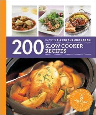 This is the book cover for 'Hamlyn All Colour Cookery: 200 Slow Cooker Recipes' by Sara Lewis