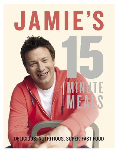 This is the book cover for 'Jamie's 15-Minute Meals' by Jamie Oliver