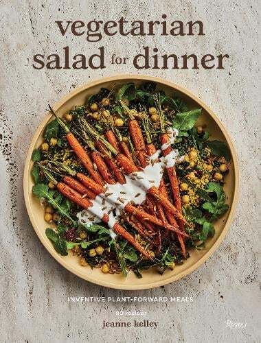 This is the book cover for 'Vegetarian Salad for Dinner' by Jeanne Kelly