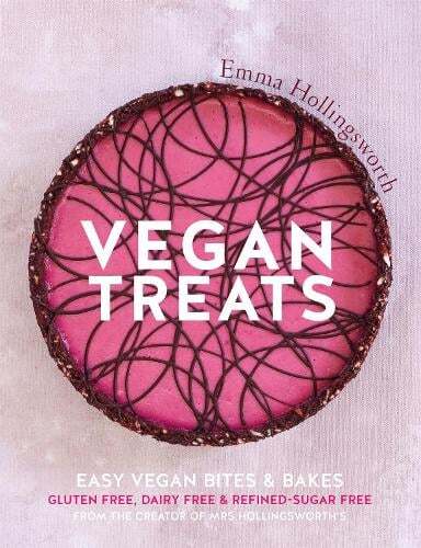 This is the book cover for 'Vegan Treats' by Emma Hollingsworth