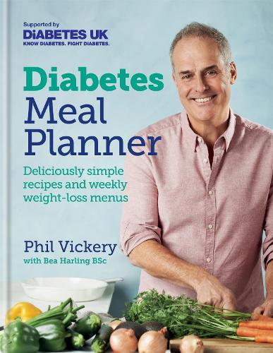 This is the book cover for 'Diabetes Meal Planner' by Phil Vickery