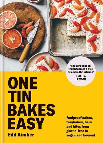 This is the book cover for 'One Tin Bakes Easy' by Edd Kimber