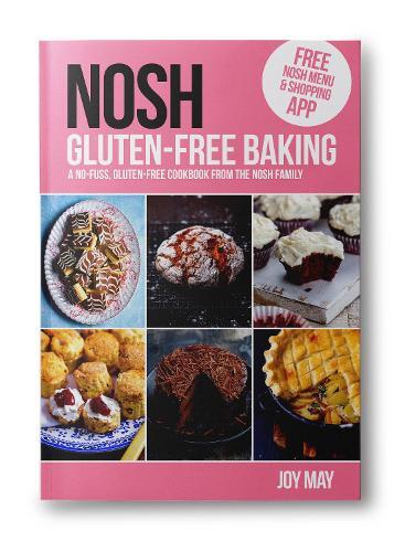 This is the book cover for 'NOSH Gluten-Free Baking' by Joy May