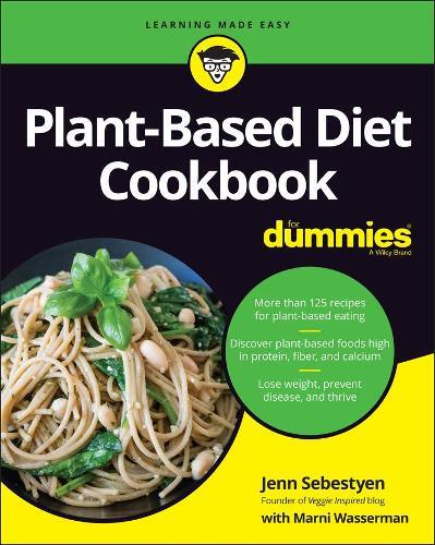 This is the book cover for 'Plant-Based Diet Cookbook For Dummies' by Jenn Sebestyen