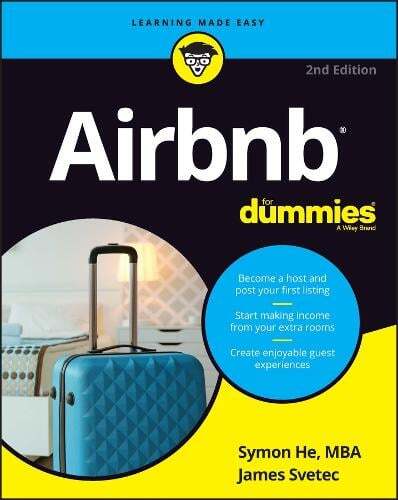 This is the book cover for 'Airbnb For Dummies' by Symon He