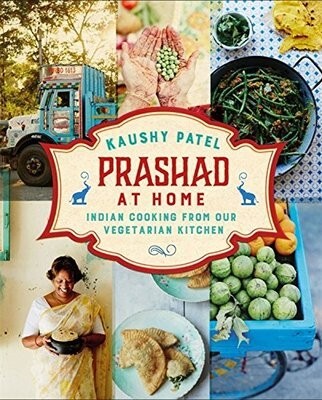 This is the book cover for 'Prashad At Home' by Kaushy Patel