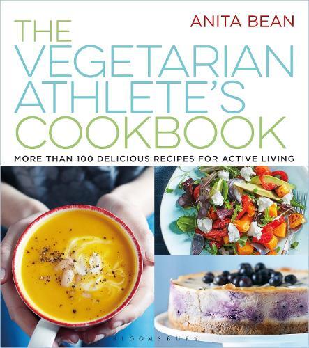 This is the book cover for 'The Vegetarian Athlete's Cookbook' by Anita Bean