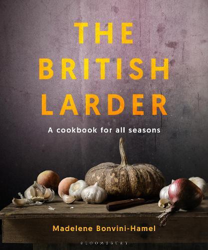 This is the book cover for 'The British Larder' by Madalene Bonvini-Hamel