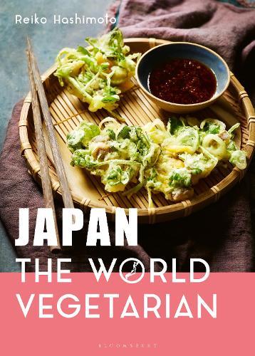 This is the book cover for 'Japan: The World Vegetarian' by Reiko Hashimoto