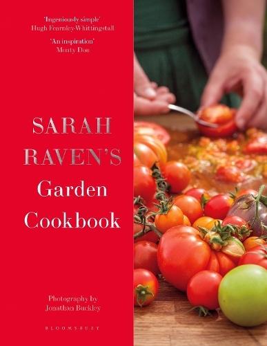 This is the book cover for 'Sarah Raven's Garden Cookbook' by Sarah Raven