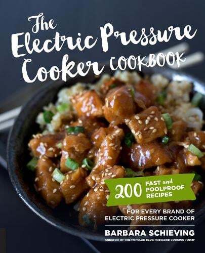 This is the book cover for 'The Electric Pressure Cooker Cookbook' by Barbara Schieving