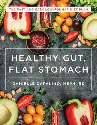 This is the book cover for 'Healthy Gut, Flat Stomach' by Danielle Capalino