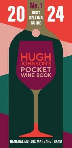 This is the book cover for 'Hugh Johnson Pocket Wine 2024' by Hugh Johnson