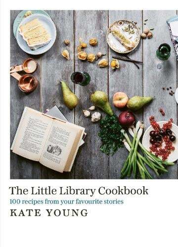 This is the book cover for 'The Little Library Cookbook' by Kate Young