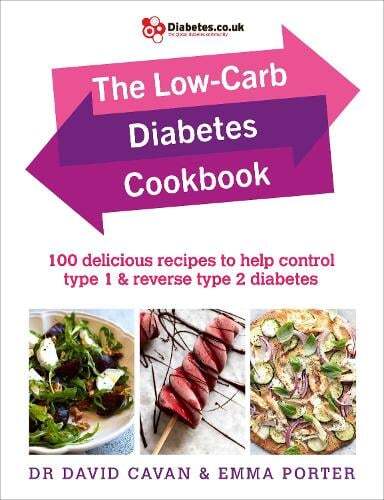 This is the book cover for 'The Low-Carb Diabetes Cookbook' by Dr David Cavan