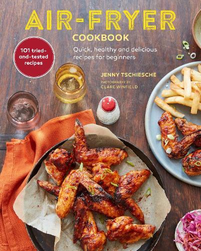 This is the book cover for 'Air-Fryer Cookbook' by Jenny Tschiesche