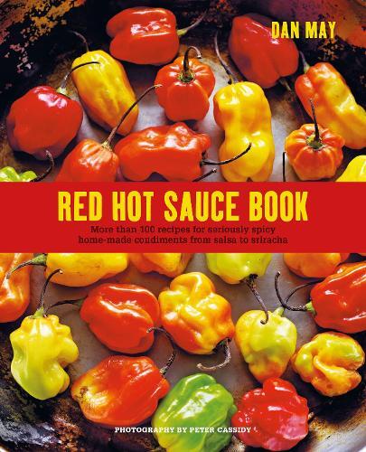 This is the book cover for 'Red Hot Sauce Book' by Dan May