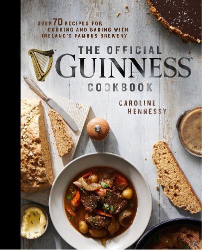 This is the book cover for 'The Official Guinness Cookbook' by Caroline Hennessy