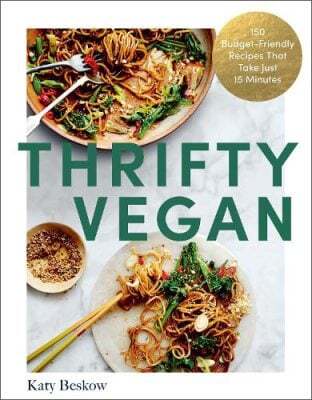 This is the book cover for 'Thrifty Vegan' by Katy Beskow