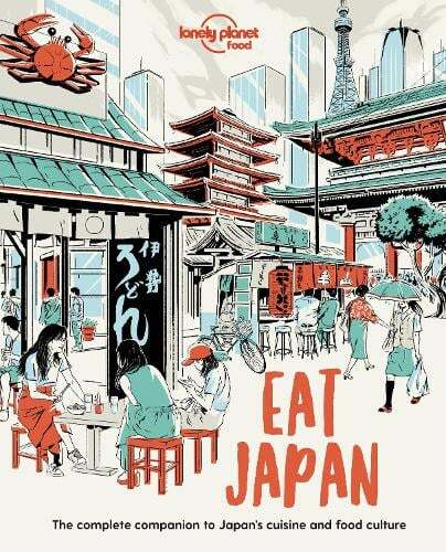 This is the book cover for 'Lonely Planet Eat Japan' by Food