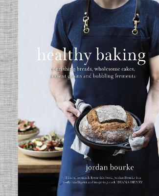 This is the book cover for 'Healthy Baking' by Jordan Bourke