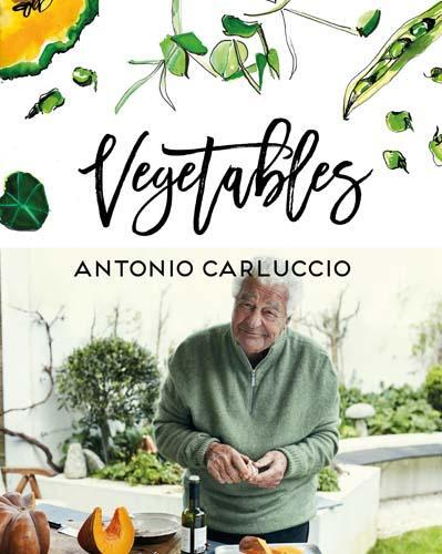 This is the book cover for 'Vegetables' by Antonio Carluccio