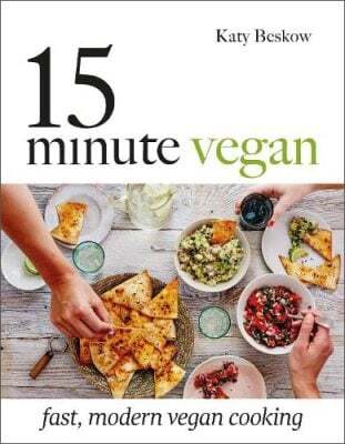 This is the book cover for '15-Minute Vegan' by Katy Beskow