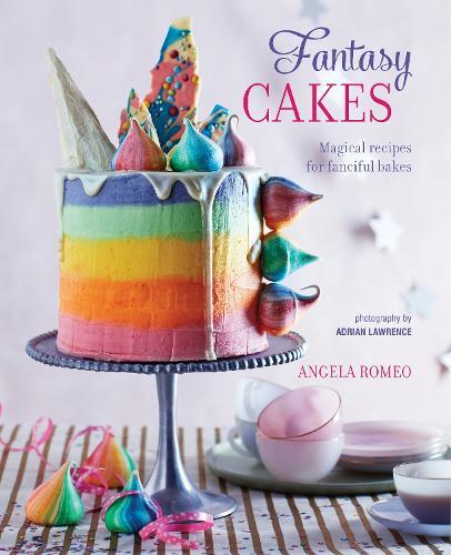 This is the book cover for 'Fantasy Cakes' by Angela Romeo