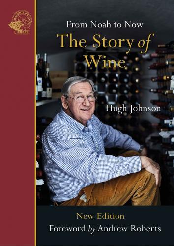 This is the book cover for 'The Story of Wine' by Hugh Johnson