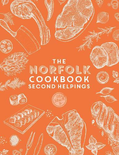 This is the book cover for 'The Norfolk Cook Book: Second Helpings' by Katie Fisher